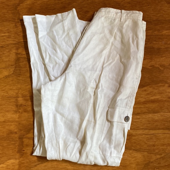 J Jill Cargo Linen pants Size 8 - Picture 2 of 8